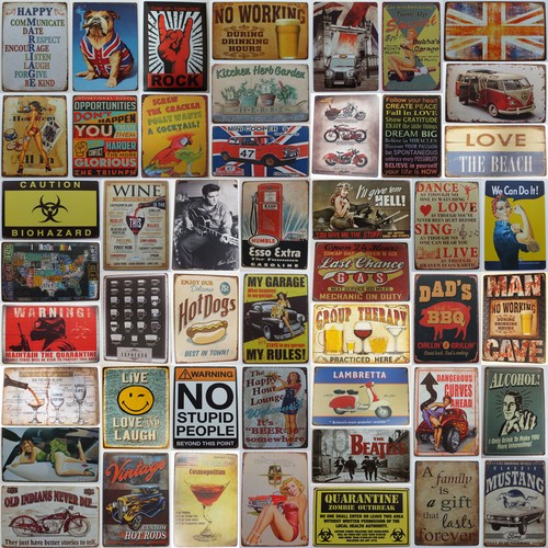 Large tin metal sign - tin, pub
