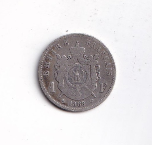 France 1868 silver franc - silver,
