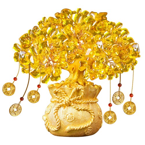 Golden resin money - golden, tree