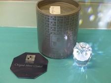 Swarovski Crystal Owl Ornament 010016 Retired Vintage 2" Tall Green Eyes