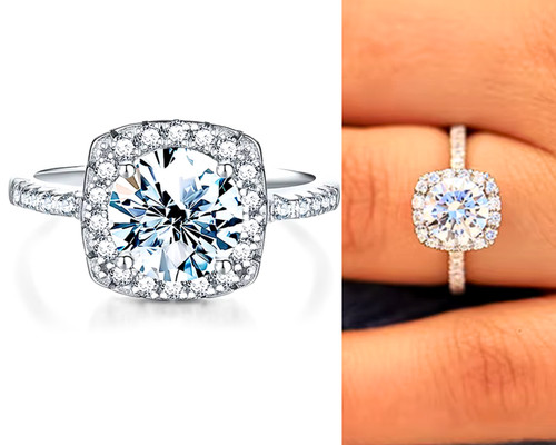 Genuine moissanite ring - ring, gra