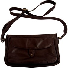 Lloyd Baker Purple Leather Crossbody Bag Front Pocket Brown