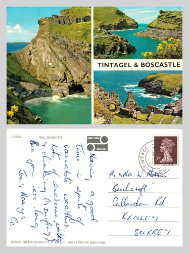 Vintage postcard tintagel - vintage,
