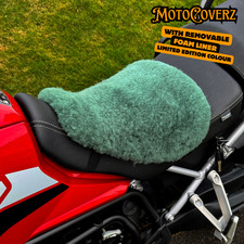Seafoam Green Universal Sheepskin Motorcycle Seat Cover Foam Lined Protector