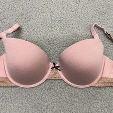 COSMOPOLITAN  Bra 36C T-Shirt Bra Pink Cotton Trim