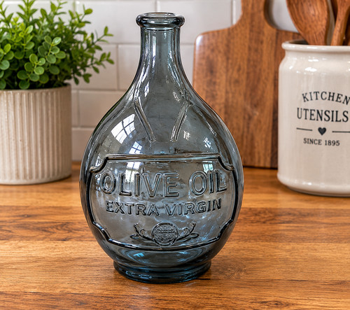 Vintage glass olive oil - glass,