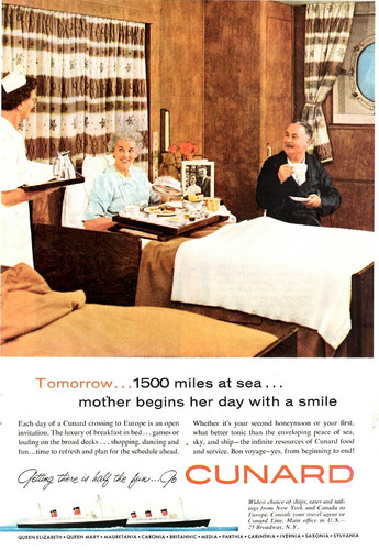 1958 print cunard - cunard, tomorrow