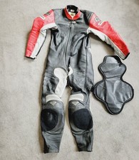 BKS Performance Racing 1 Piece Leather Suit Black Red 38" UK 96cm Suproflex