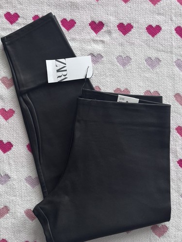 Zara black waxed mid - waxed, waist