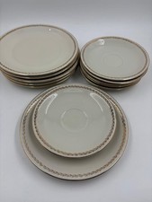 Zeh Scherzer Bavaria - 6 Cake Plates + 6 Saucers, Gold Rim/Vine Decor, Vin