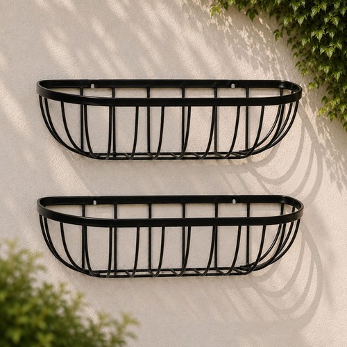 Metal wall trough planters - 2,