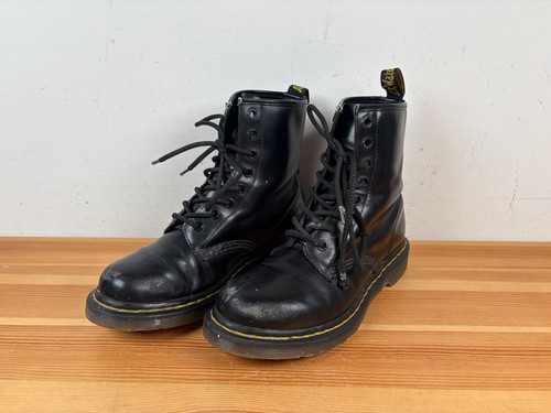 Martens black leather boots - martens,