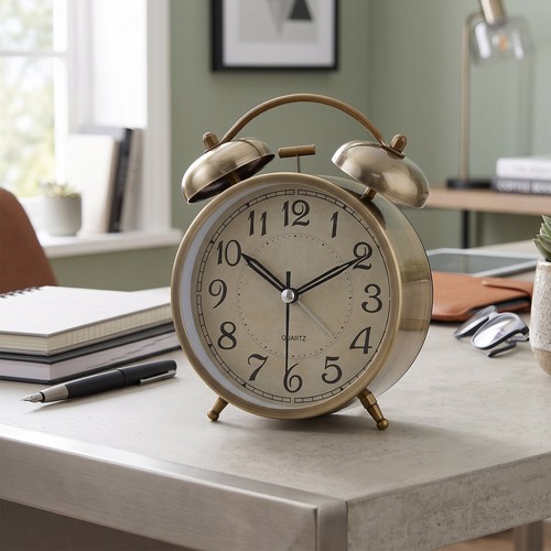 Vintage twin bell alarm - vintage, clock