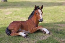 Horse Colt Lying Down Garden Statue Medium/Large Garden Decor, Home/Farm Decor