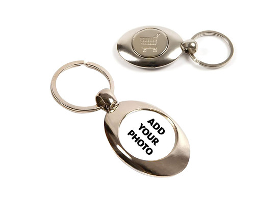 Shopping trolley token keyring - shopping,