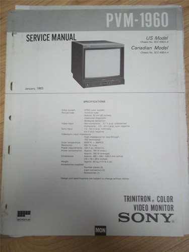 Sony service manual pvm - sony,
