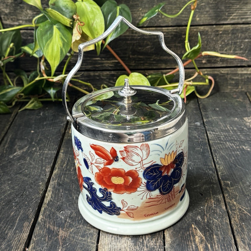 Imari pattern biscuit barrel - imari,