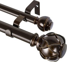 Bronze 1 Inch Double Curtain