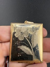 Vintage Locket Pendant Etched