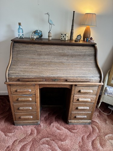 Antique edwardian oak rolltop - antique,