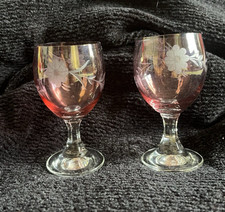 Pair of Small Cranberry Wine