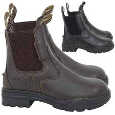Horse Riding Boots Ladies Steel Toe Safety Shoes Chelsea Classic Leather Jodhpur