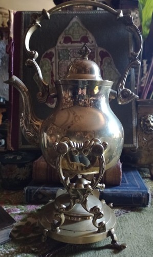 Antique brass spirit kettle - antique,