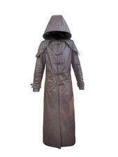 Mens Real Brown Leather Trench