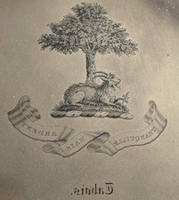 Antique Coat Of Arms / Heraldic Engraving / Etching Copper Printing Plate