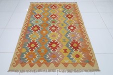 5x7 ft Geometric Wool Kilim