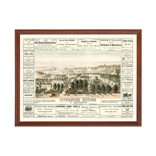 Old map santa cruz ca - cruz,, 1878