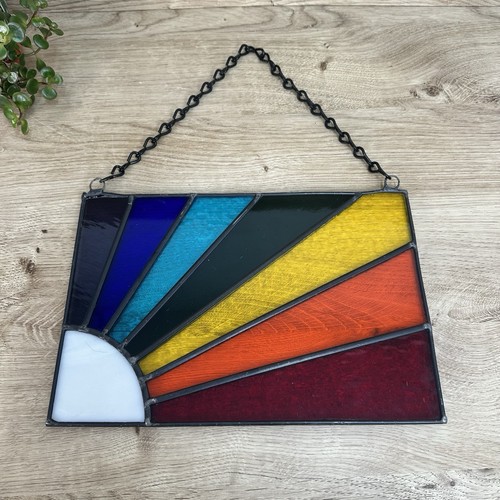 Stained glass sun rainbow - stained,