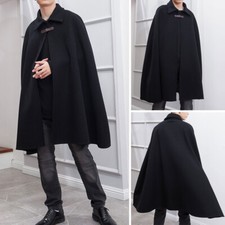 UK Mens Vintage Medieval Cape Cloak Poncho Winter Loose Coat Jacket Overcoats To