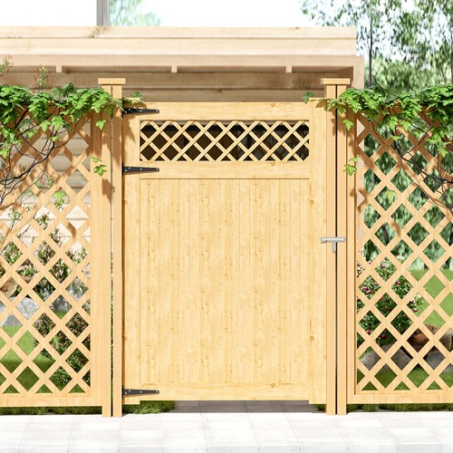 Outdoor garden wooden gate - outdoor,