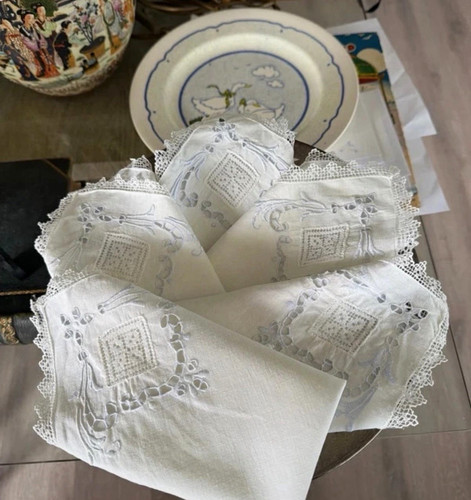 Vintage french richelieu linen - french,