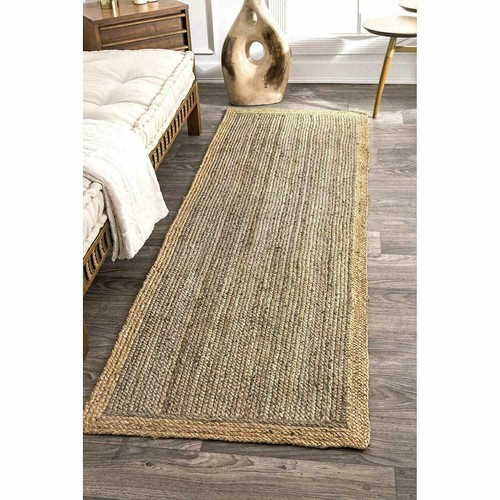 Braided jute rug runner - runner, rustic