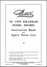 Petter A Stationary Engine Instruction Book For 1936-46 Models, Petter A Manual
