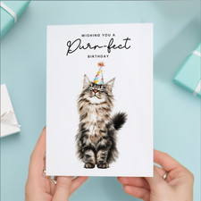 Maine Coon Cat Birthday Card – Cute Cat Lover Greeting Card