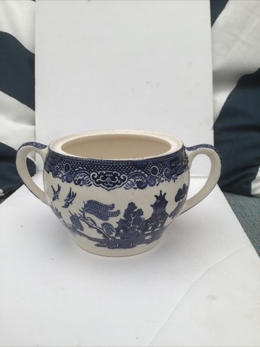 Willow pattern sugar bowl - sugar,