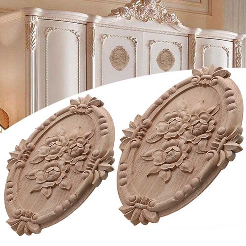 2xs wooden carved applique - carved,