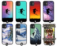 Skiing Rubber Phone Case Skis