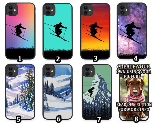 Skiing rubber phone case skis - rubber,