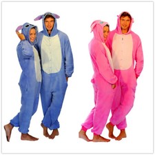 STITCH Blue Pink Unisex Onesiee Kigurumi Fancy Dress Costume Hoodies Pajama Gift