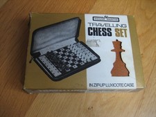 Vintage House Martin Travelling Chess Set In Zip Case, Wooden Game Board