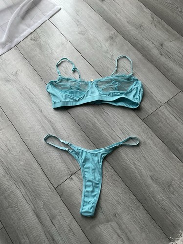 Baby blue mesh lingerie - mesh,