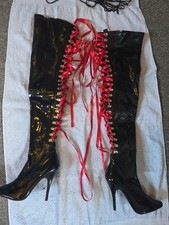 Pleaser thigh high boots black