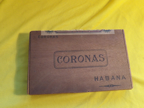 Empty vintage wooden cigar - vintage,