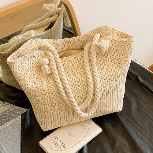 Raffia boho beach tote - tote, bag