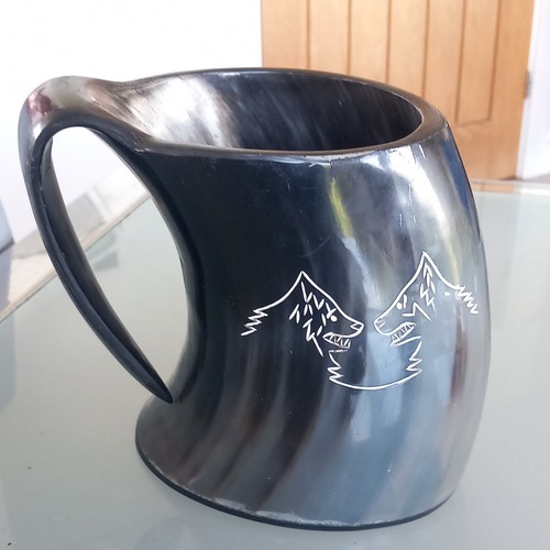 Bovine horn viking tankard - bovine,