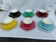 Royal Stuart Harlequin Spencer Stevenson Trios 18-Piece Tea Set Vintage 1950s